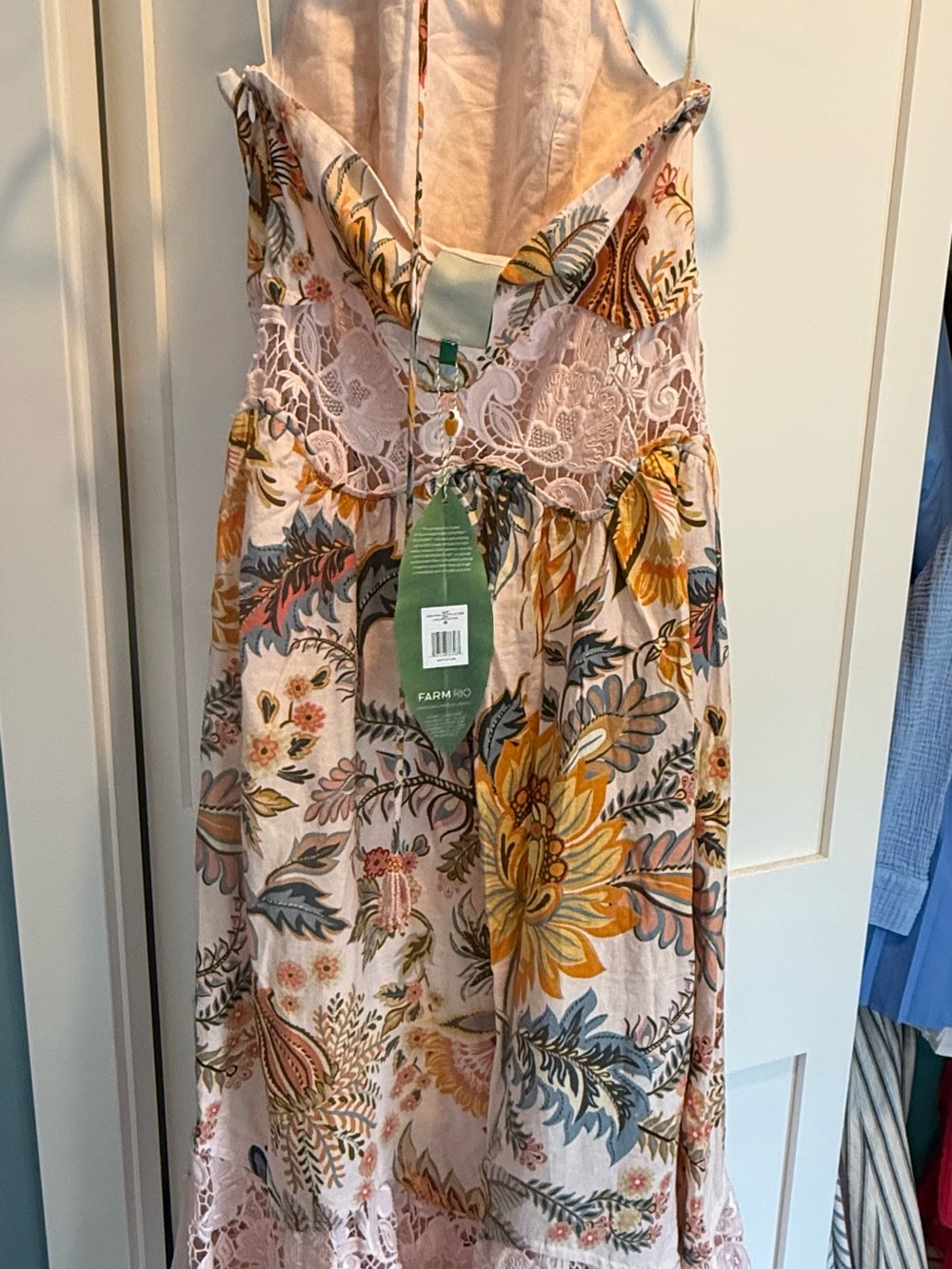 FARM Rio Light Pink Ligia Floral Lace Maxi Dress - Picture 5 of 6